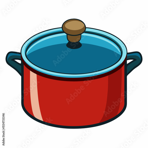 saucepan colorful vector illustration, isolated on white background