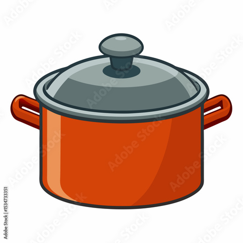 saucepan colorful vector illustration, isolated on white background