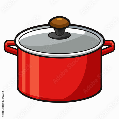 saucepan colorful vector illustration, isolated on white background