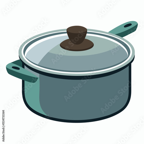 saucepan colorful vector illustration, isolated on white background