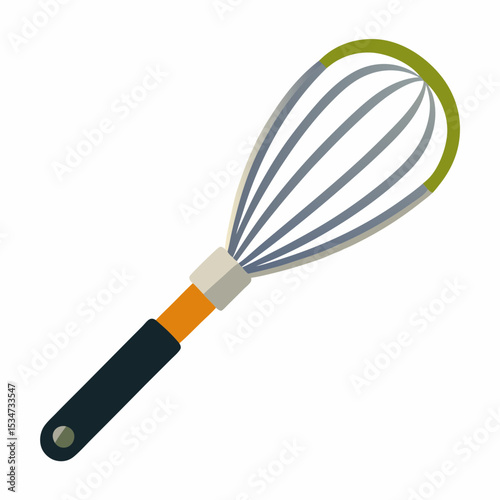 whisk colorful vector illustration, isolated on white background