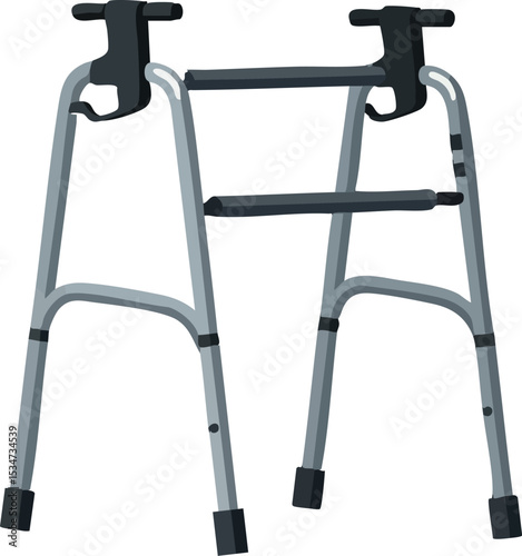 Walking frame mobility aid for elderly and disabled people medical support device vector 