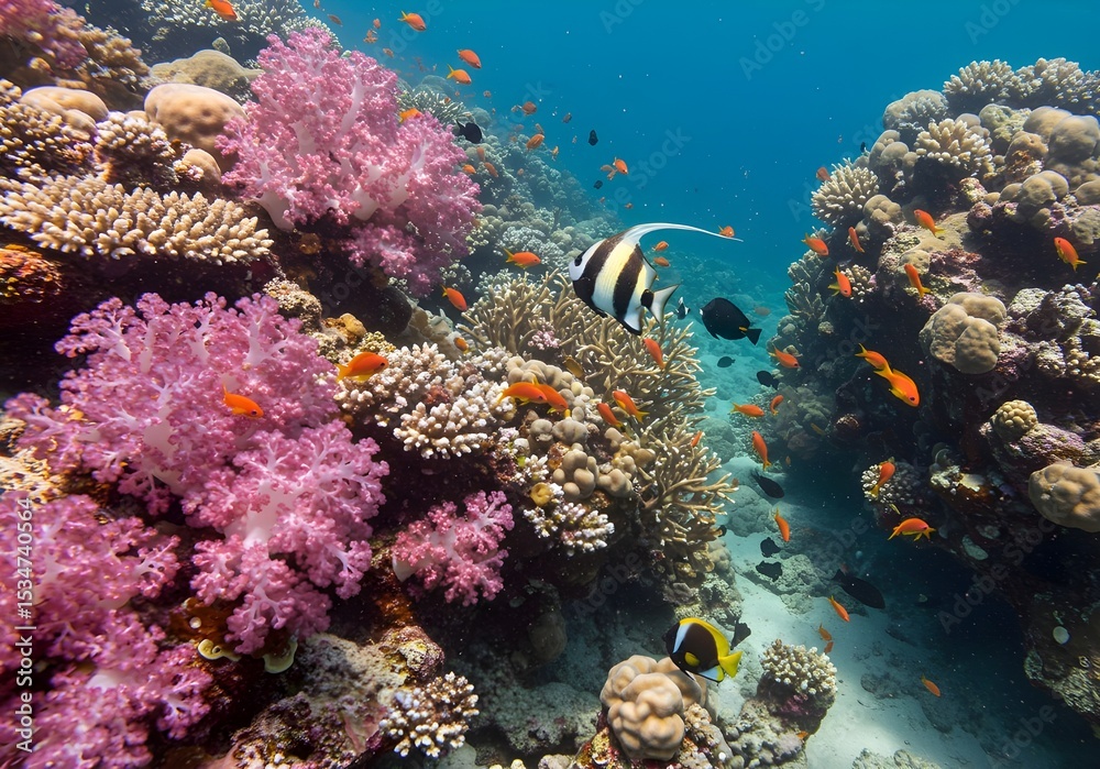 Obraz premium Vibrant Coral Reef Life in the Red Sea