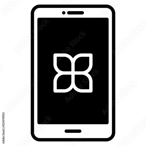 Mobile outline mixed icon