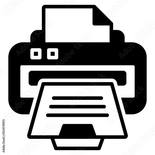 Print outline mixed icon
