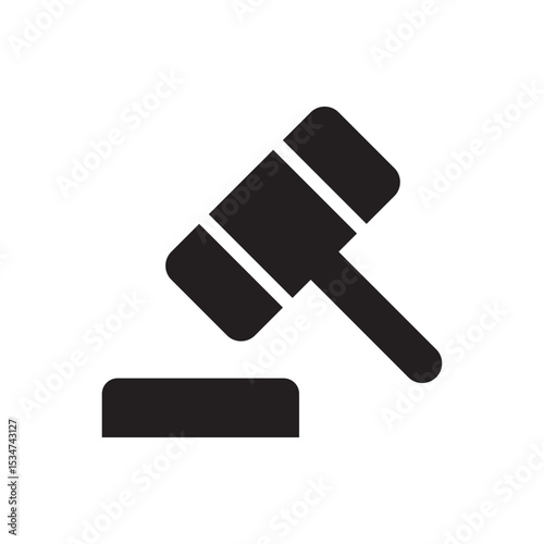 Judge gavel icon. Law hammer vector for auction, court, or legal matters.