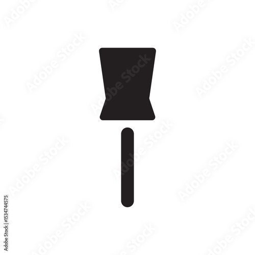 Flat push pin icon. Classic pushpin symbol, ideal for map, board, or pinning features.