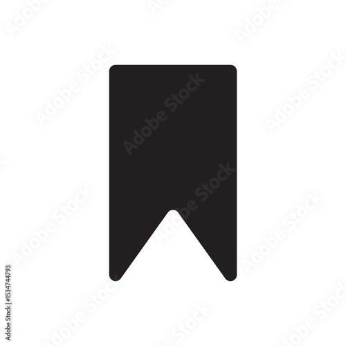 Simple bookmark flag icon. Flat bookmark symbol for reading, saving, or digital library visuals.