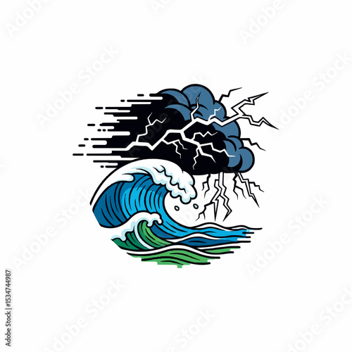 destructive ocean storm