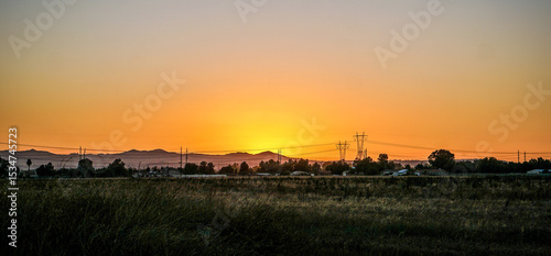 sunset over the field