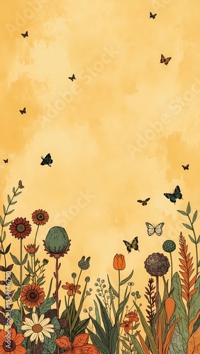 grunge floral background