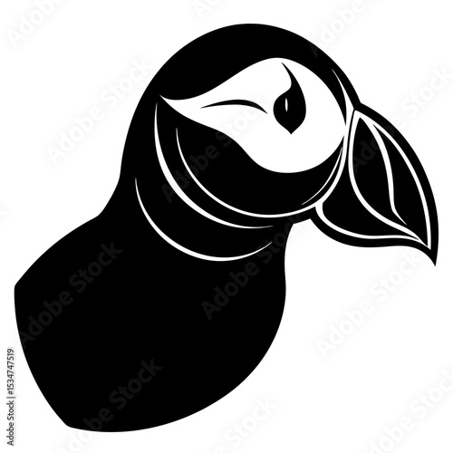 vector illustration of a black and white fish