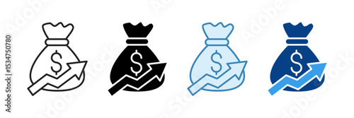 Profit Icon Set Multiple Style Collection