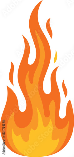 Fiery orange and yellow flames burning brightly illustration graphic design hot art fire heat glow light power blaze
