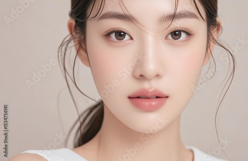 여성 아름다움 얼굴 눈 헤어 메이크업 패션, Korean Woman Beauty Face Eyes Hair Makeup Fashion