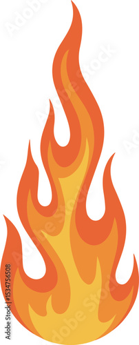 Fiery orange and yellow flame illustration design graphic element perfect for fire designs backgrounds and logos hot art