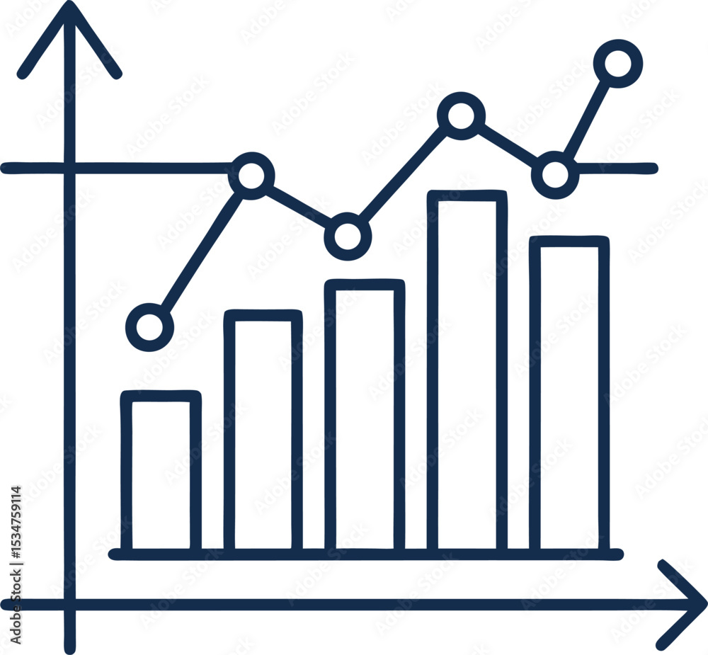 outline vector of ecommerce growth graph outline vector of ecommerce growth graph