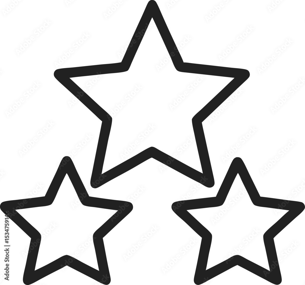 Obraz premium Outline vector of product review stars
