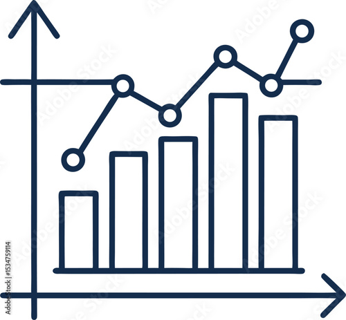 outline vector of ecommerce growth graph