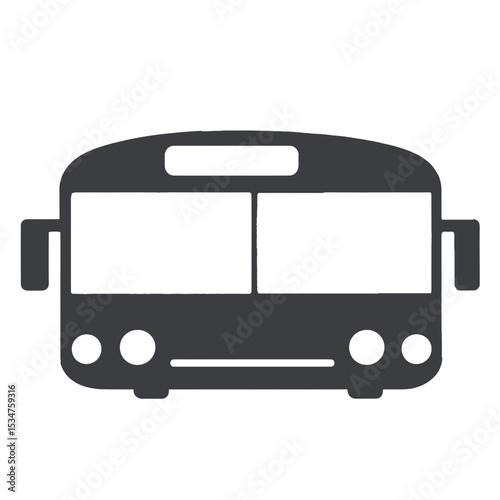 Simple front view silhouette of a public transport bus