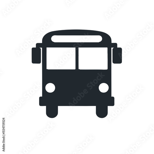 A simple cartoon illustration of a black school bus