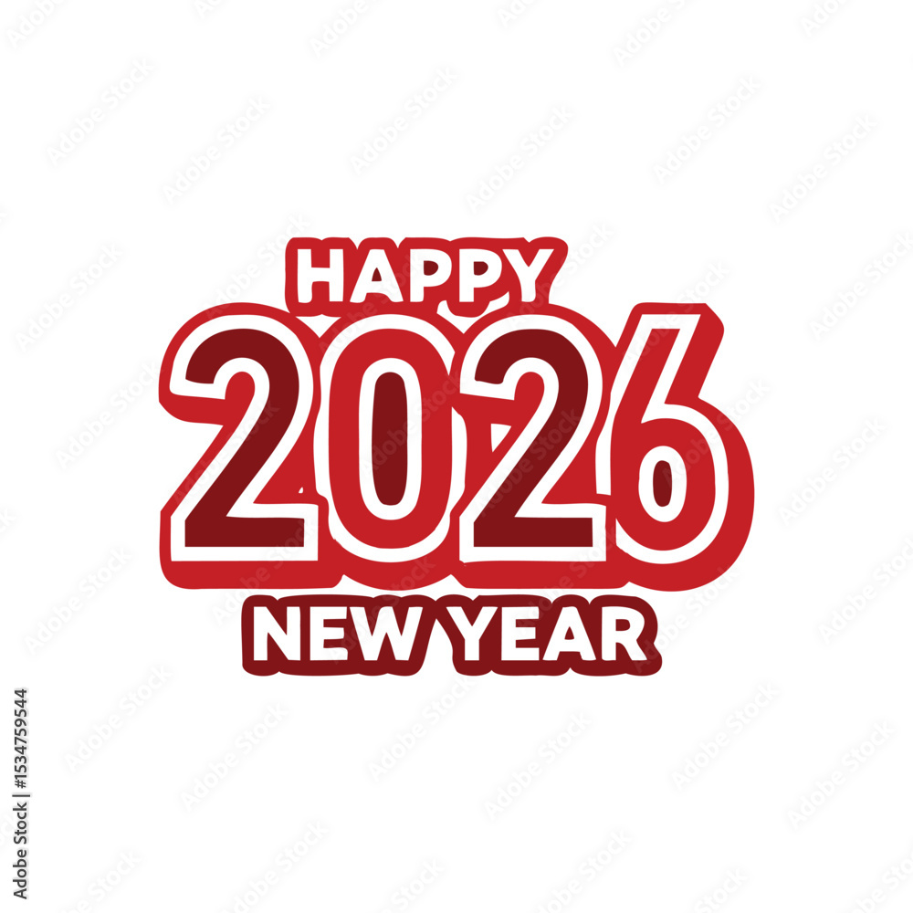 Fototapeta premium Happy new year 2 0 2 6 vector