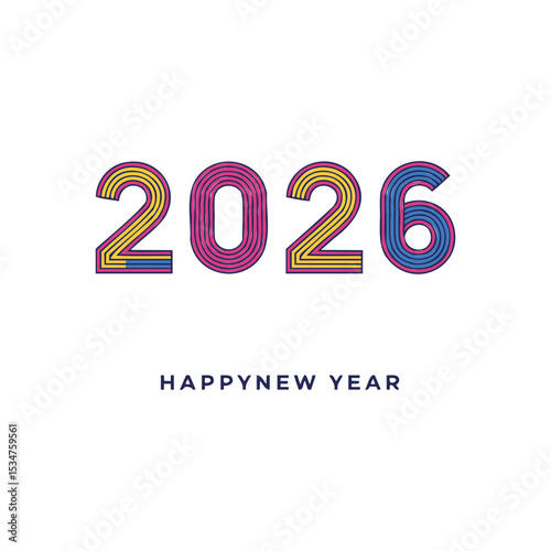Happy new year 2 0 2 6  vector