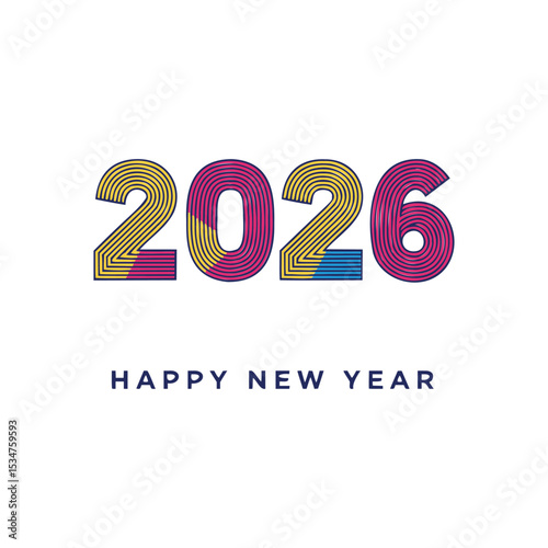 Happy new year 2 0 2 6  vector