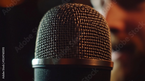 Close-up Shot of a Professional Microphone used in Audio Recording Studios