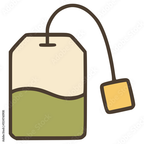 teabag drink beverage flat color vector illustration template design