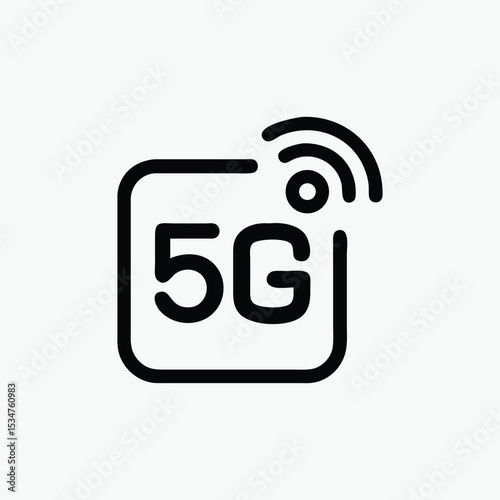5G Icon, vector, sign and symbol for internet and electronic devices fully editable vector template	
