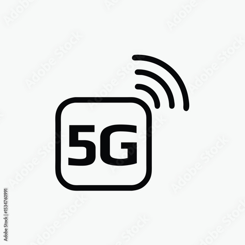 5G Icon, vector, sign and symbol for internet and electronic devices fully editable vector template	