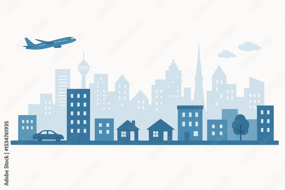 Fototapeta premium Cityscape_blue tone