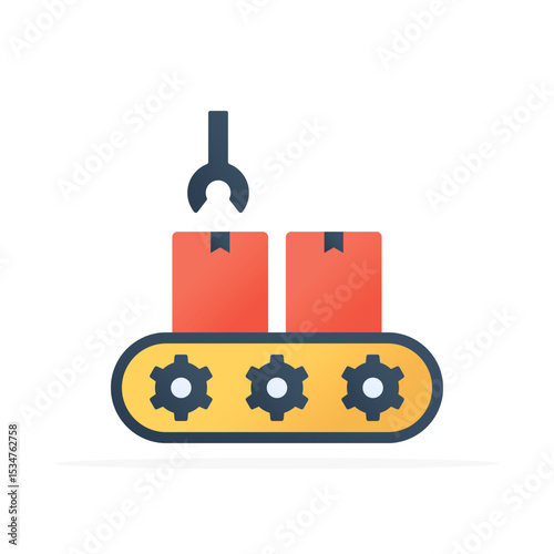 conveyor belt icon, colored flat vector. modern and minimalist design.