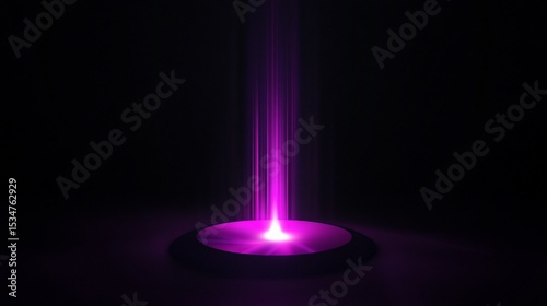 Mysterious purple light beams shining upwards in a dark environment