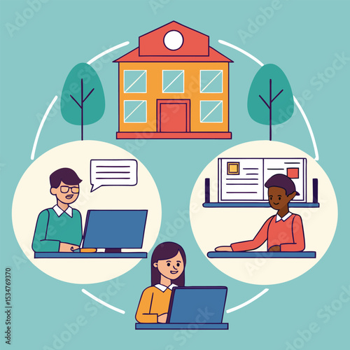 Online learning connection students school education