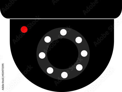 urveillance Camera Icon – Vector Flat Design