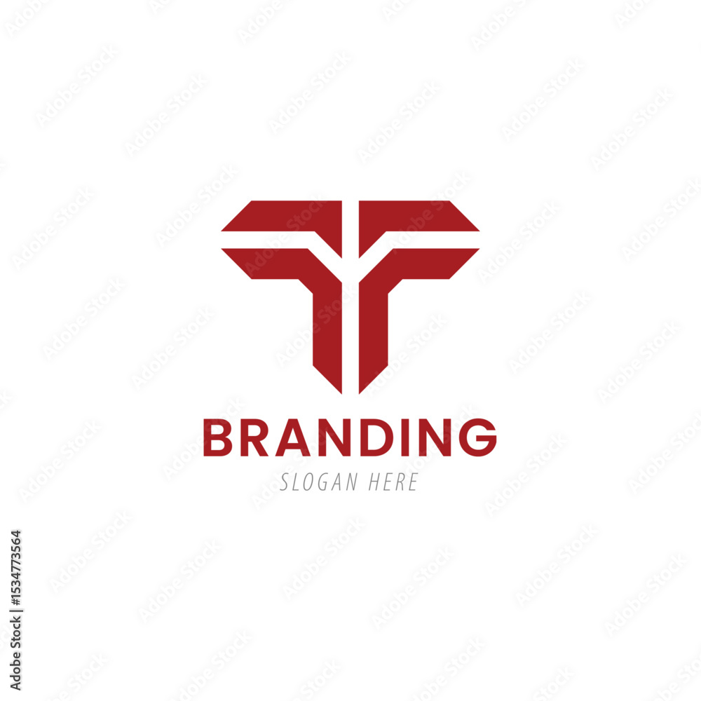 Obraz premium Iconic typography letter mark initial T logo.