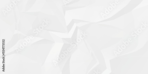 White abstract crumple obsolete billboard rumple. wrinkle ripped creased white crumple aged closeup craft document grunge recycling paper background.	

