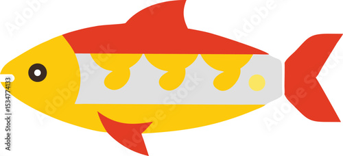 Detailed illustration of a trout fish on a white background