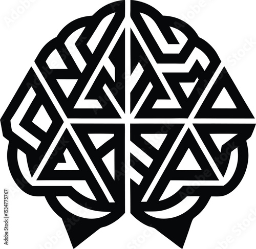 AI brain circuit Vector illustration Pulp Comic Brain with Halftone Dot Texture