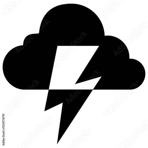 The image displays a lightning bolt symbol, often used to represent storms, electricity, or power.