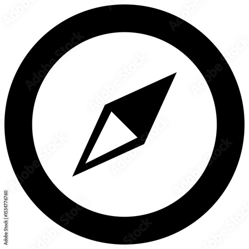The image shows a compass, a navigation tool that indicates direction. It uses a magnetic needle that aligns with the Earth's magnetic field, pointing towards magnetic north.