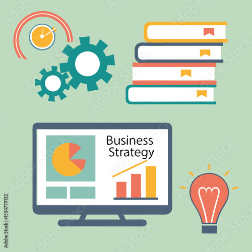 Business strategy planning and development concept