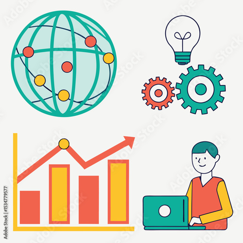 Global business growth strategy innovation concept