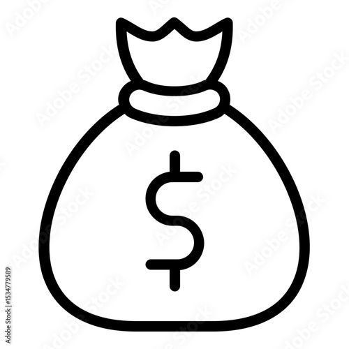 money bag icon line