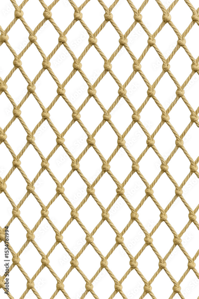 Naklejka premium Rope netting, texture pattern, isolated on transparent background