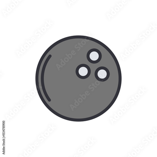 Isolated Cartoon Bowling Ball With Finger Holes For Throwing The Sport