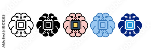 Ai Brain Icon Element For Design