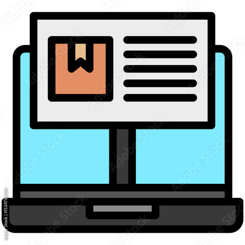 Banner Ads outline color, mini illustration icon. use for modern concept, print, UI, UX kit, web and app development. Vector related to product offering, marketing, business.